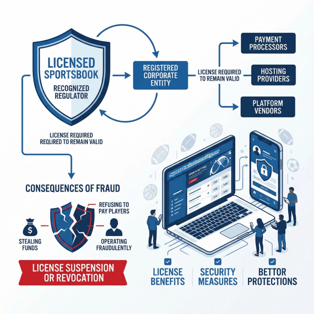 an infographic illustrating the leverage an offshore gaming license offers sports bettors