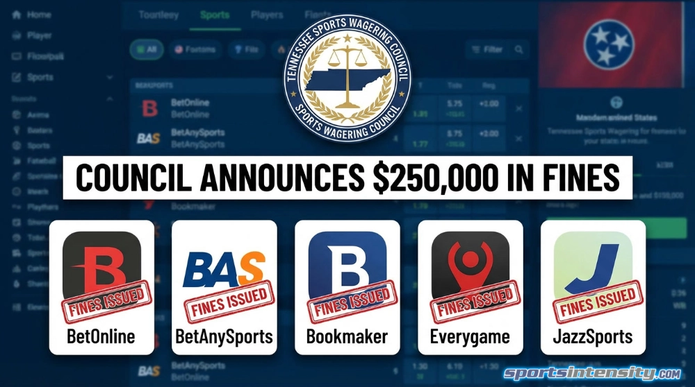 tennessee fines 5 offshore sportsbooks for unlicensed wagers