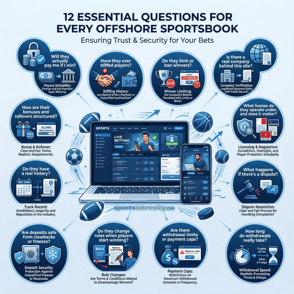 image depicting 12 key questions to ask every new offshore sportsbook