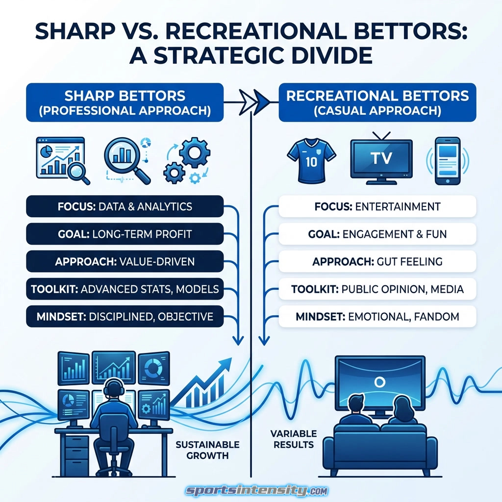 an infographic comparing sharp-vs-recreational sports bettor types