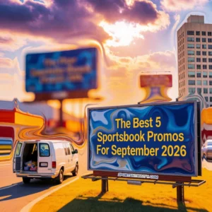an image depicting a hiughway billboard advertising the best 5 sportsbook promos for september 2026