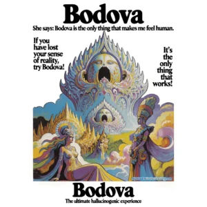 an image of a poster for Bodova a hallucinogenic experience to reconnect you with reality
