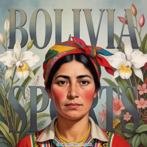 an image depicting Bolivia sports represented by an aboriginal Bolivian woman