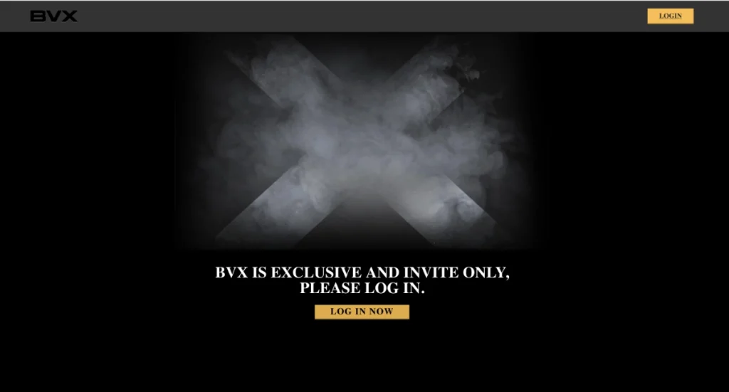 image of the bovada bvx invite-only home page