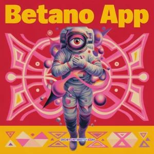 una imagen que muestra a un apostador deportivo chileno usando la Betano app mientras viste un traje espacial