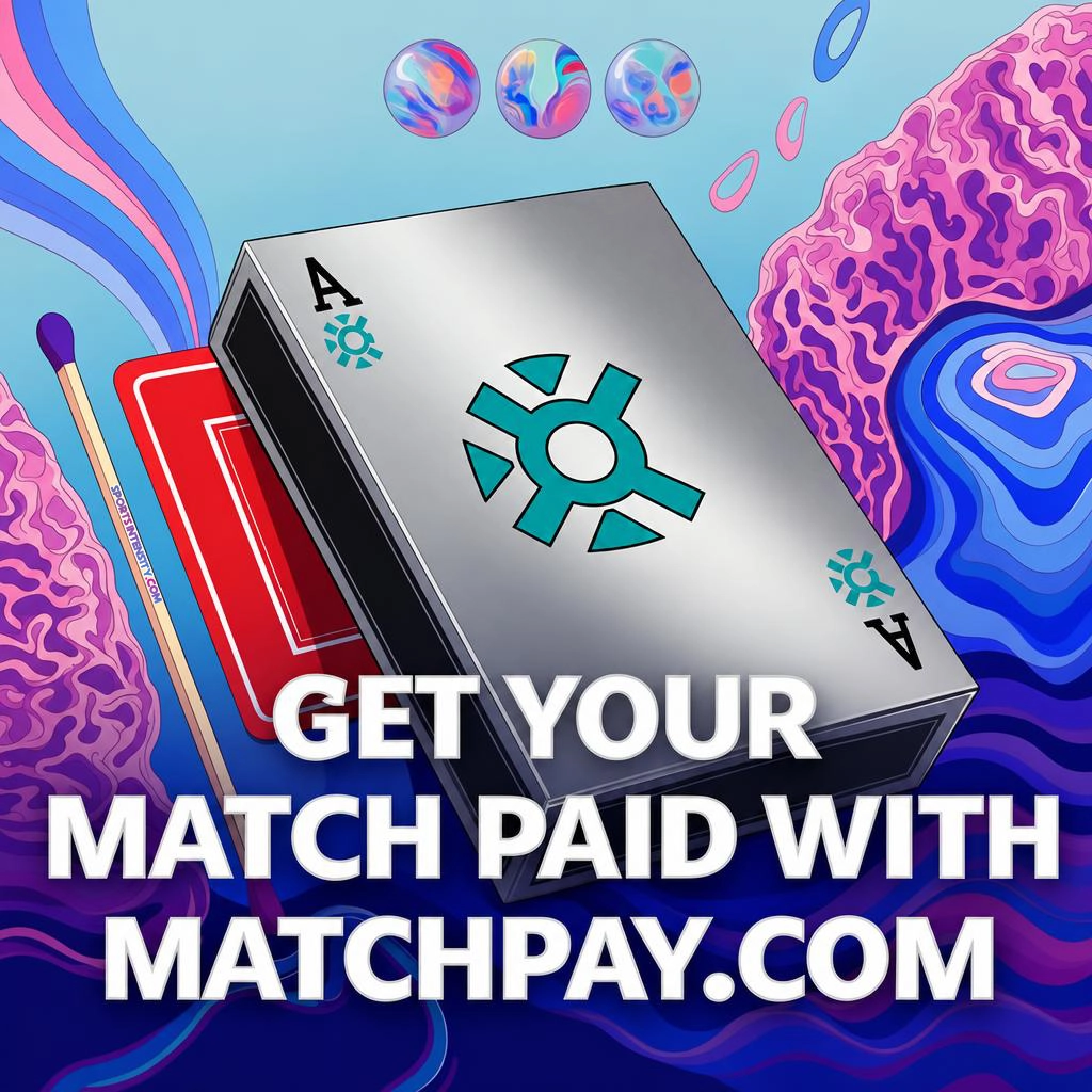 an image of a deck of playing cards and an unlit match advising to get your match paid