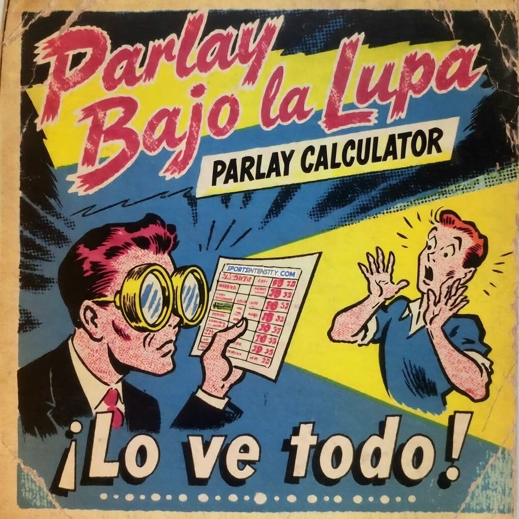 una imagen al estilo de un anuncio antiguo para una calculadora de apuestas combinadas