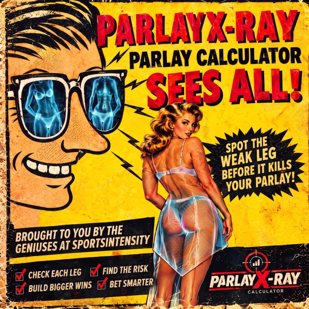 vintage comic book-style ad for the parlay x-ray parlay calculator