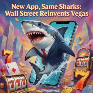 an image depicting prediction markets as sharks looking to profit from sports bettors