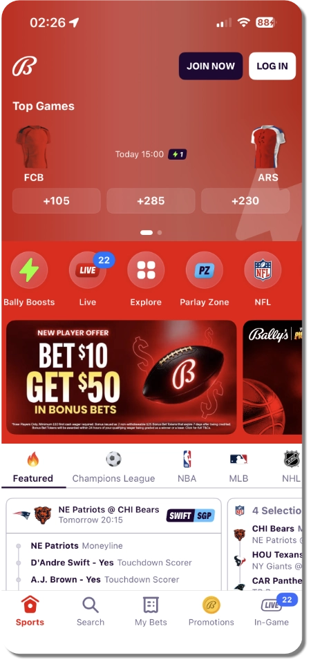 Bally Bet mobile app