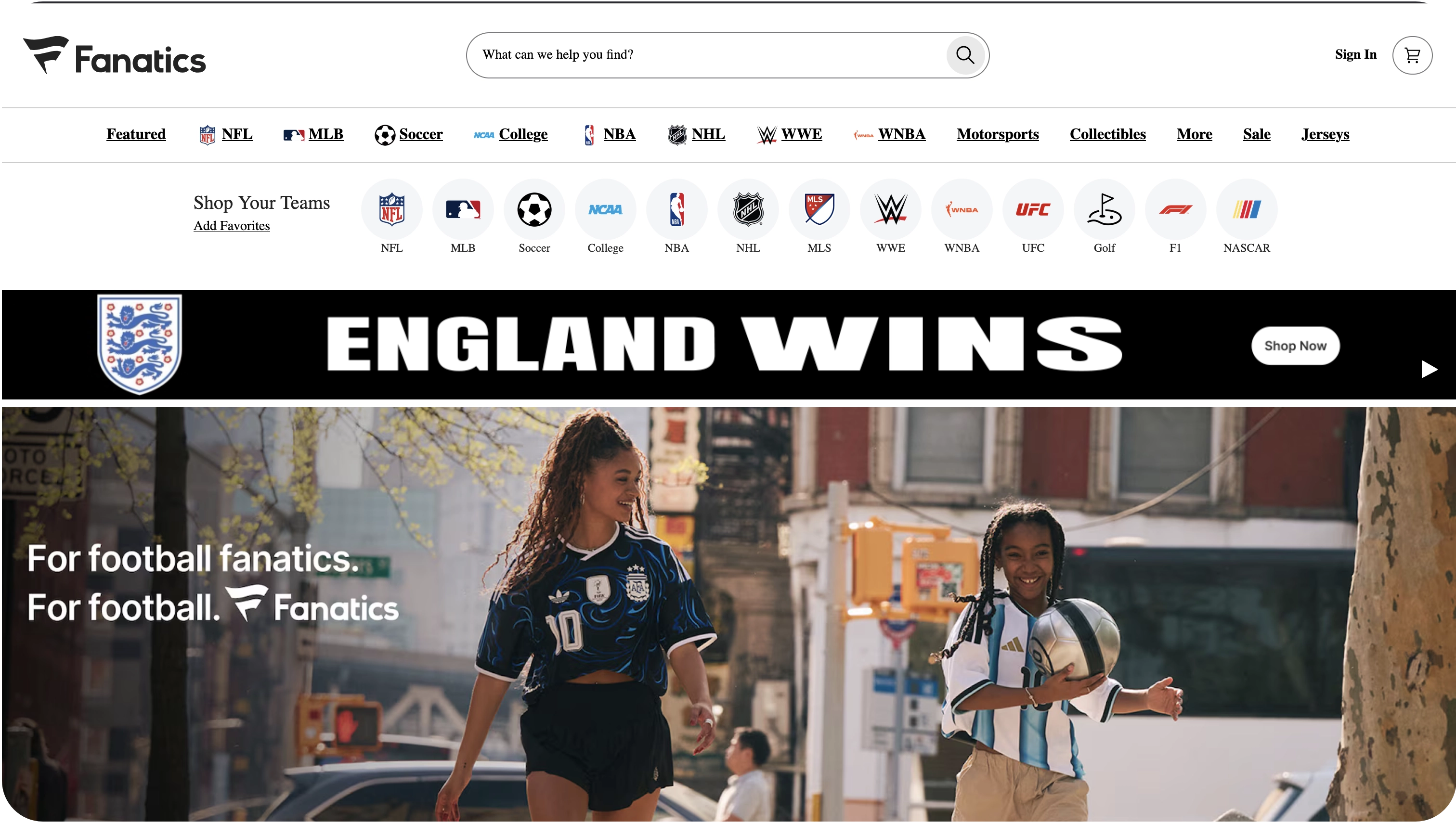 Fanatics Sportsbook home screen
