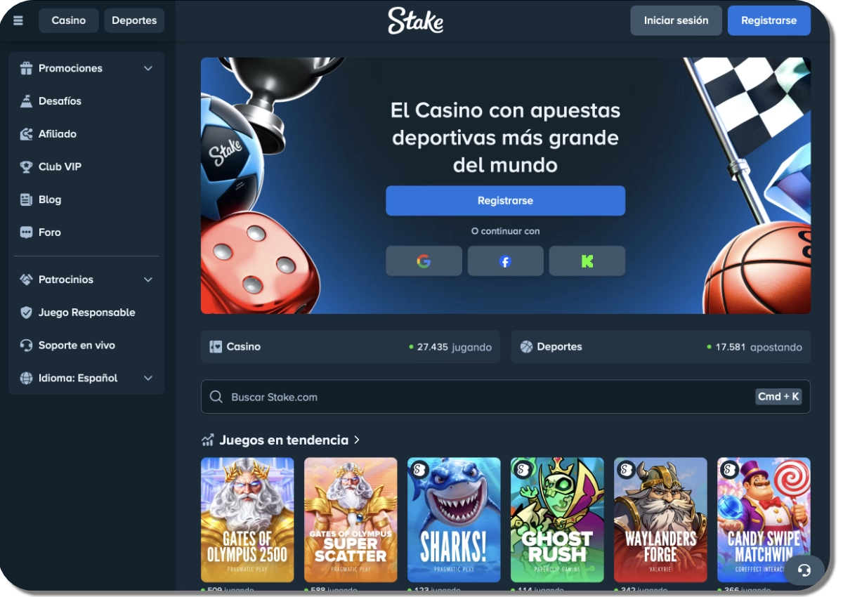 Stake Chile: página de apuestas deportivas en escritorio