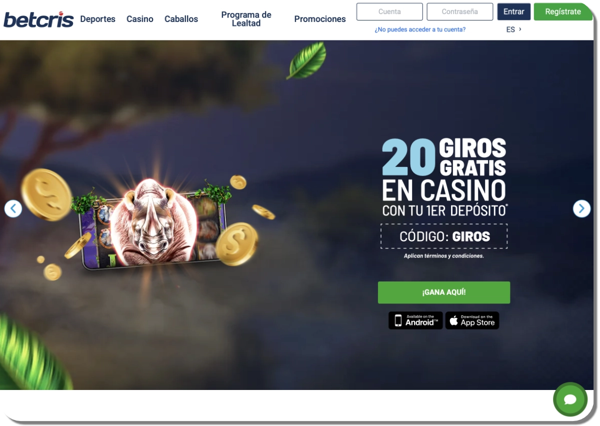 BetCRIS Ecuador: página de apuestas deportivas en escritorio