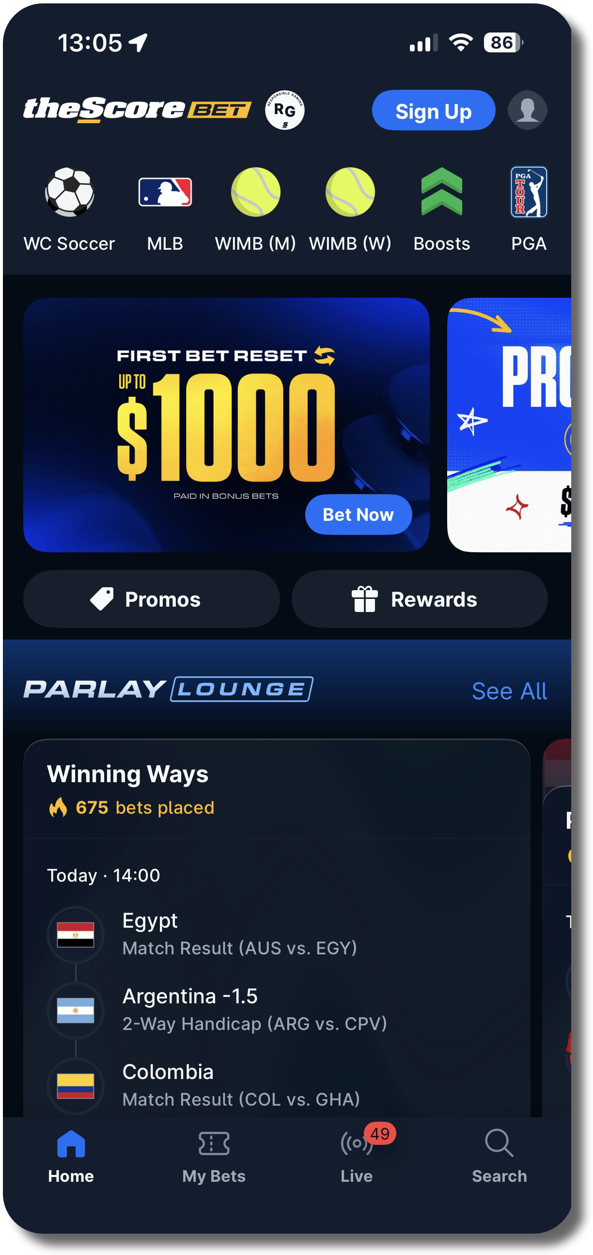 theScore Bet mobile app